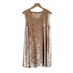 BB Dakota Women's Meyer Crushed Velvet Sleeveless Swing Dress Pink Est. Size Lg